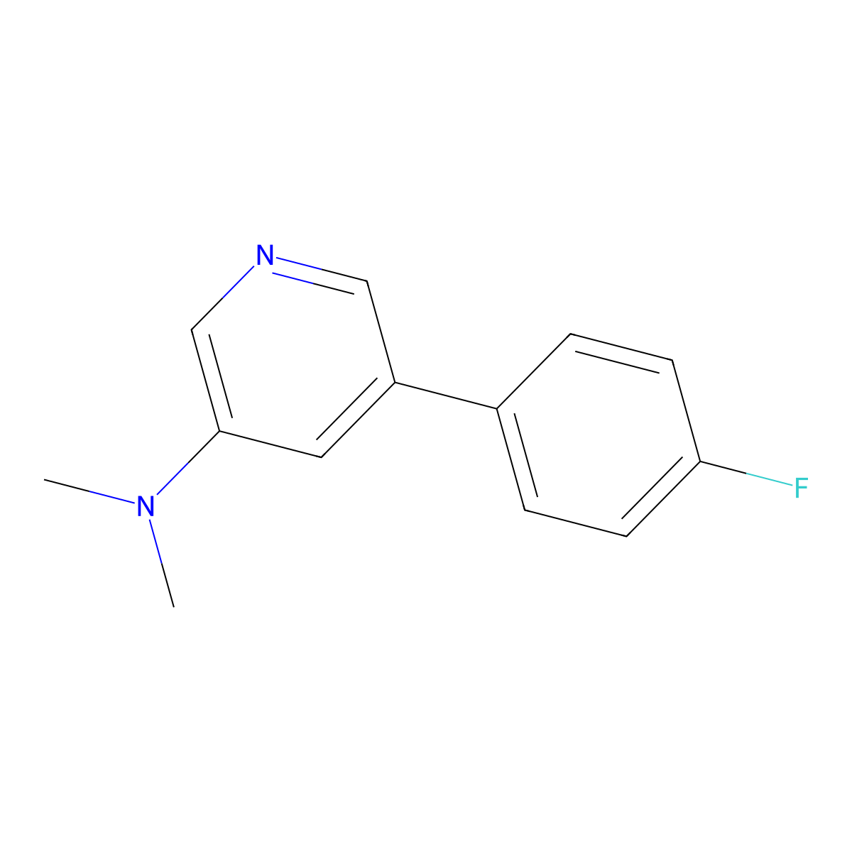 5-(4-fluorophenyl)-N,N-dimethylpyridin-3-amine molecular structure, CAS 2921832-75-7