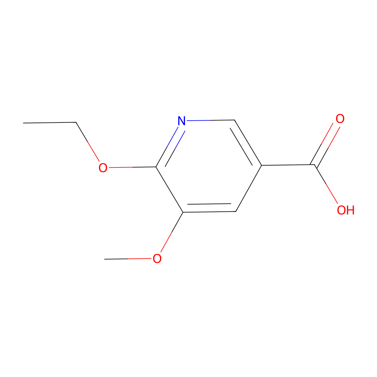 6-Ethoxy-5-methoxynicotinic acid molecular structure, CAS 2921833-16-9
