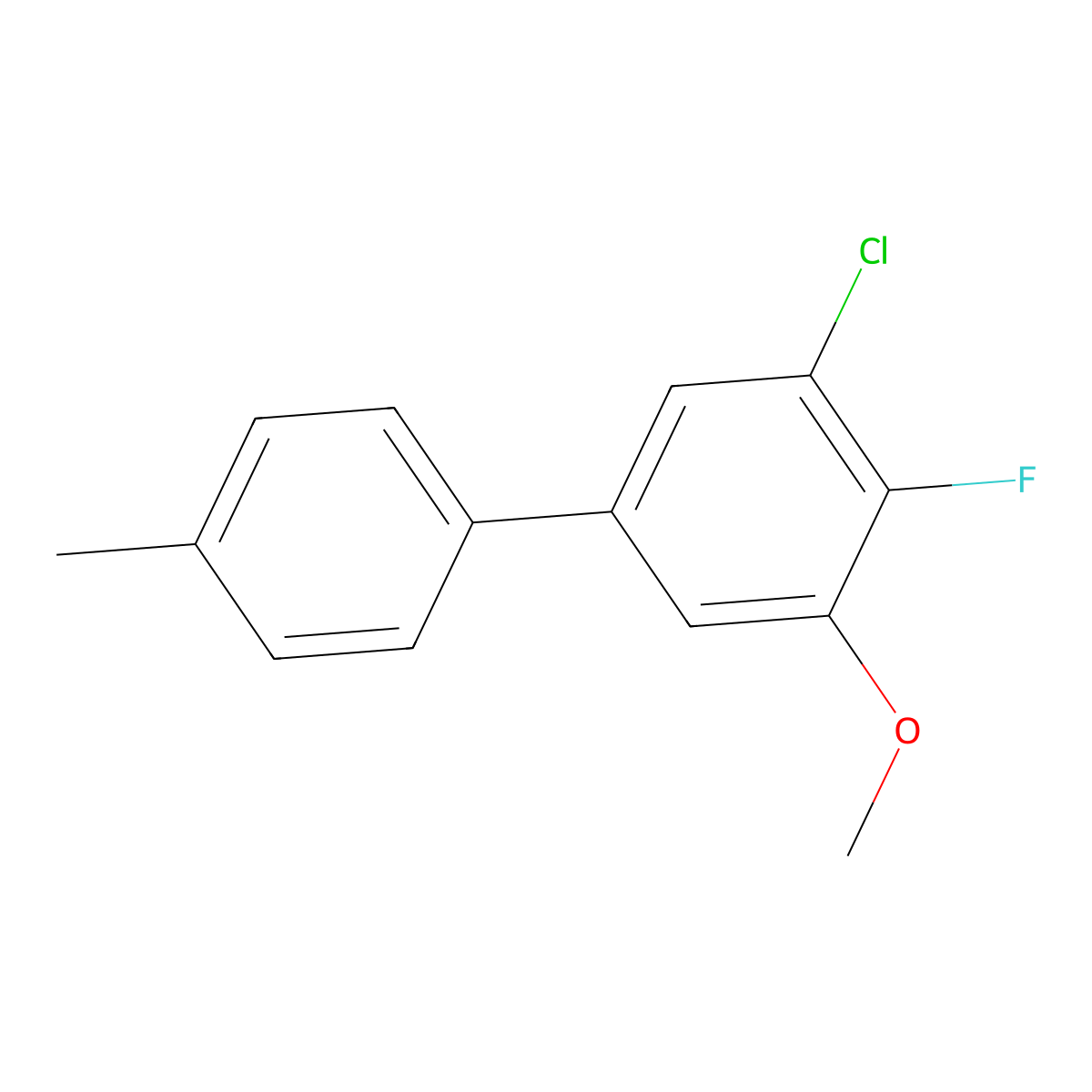3-Chloro-4-fluoro-5-methoxy-4'-methyl-1,1'-biphenyl molecular structure, CAS 2921833-67-0