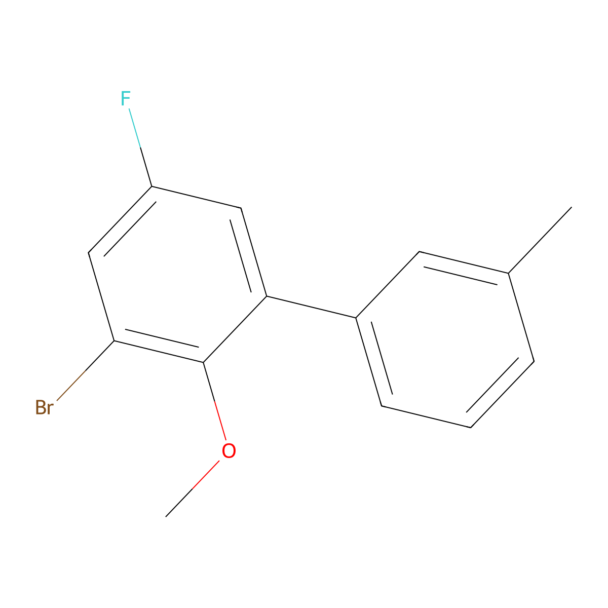 3-Bromo-5-fluoro-2-methoxy-3'-methyl-1,1'-biphenyl molecular structure, CAS 2921833-99-8