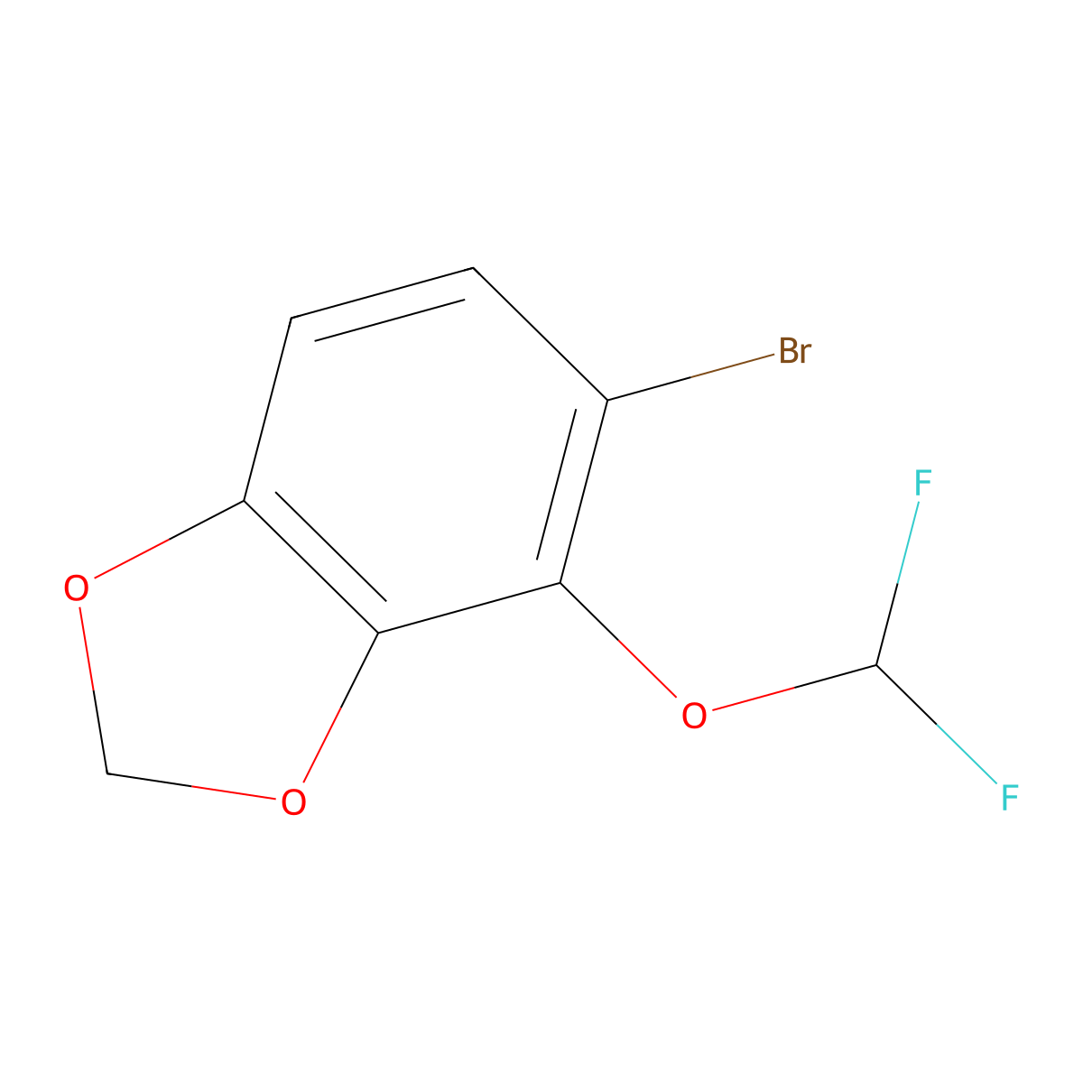 5-Bromo-4-(difluoromethoxy)benZo[d][1,3]dioxole molecular structure, CAS 2921834-10-6