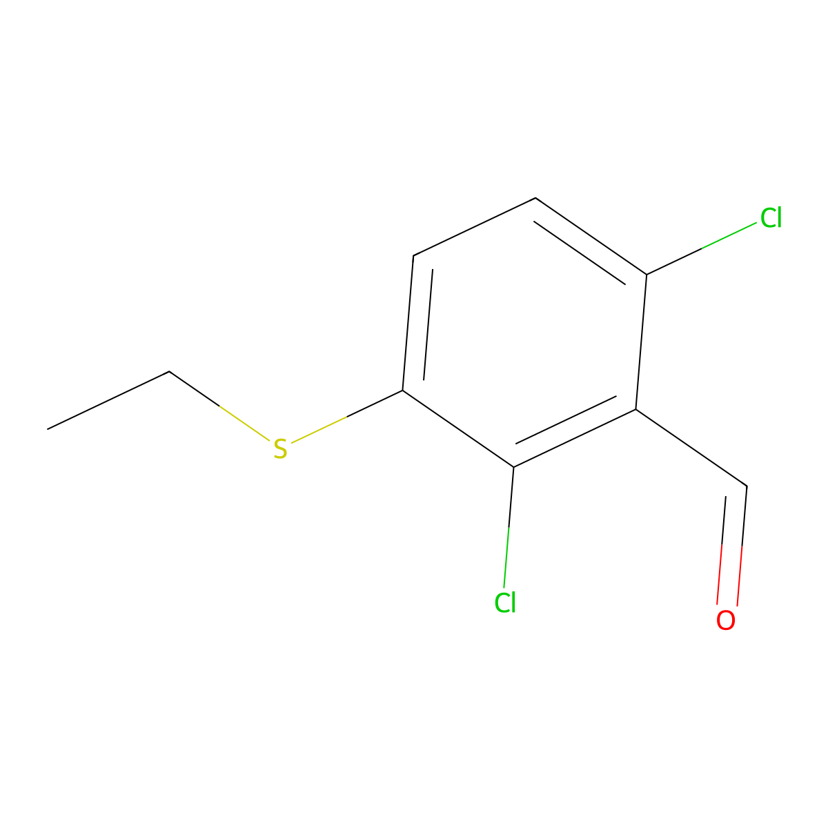 2,6-Dichloro-3-(ethylthio)benzaldehyde molecular structure, CAS 2921834-43-5