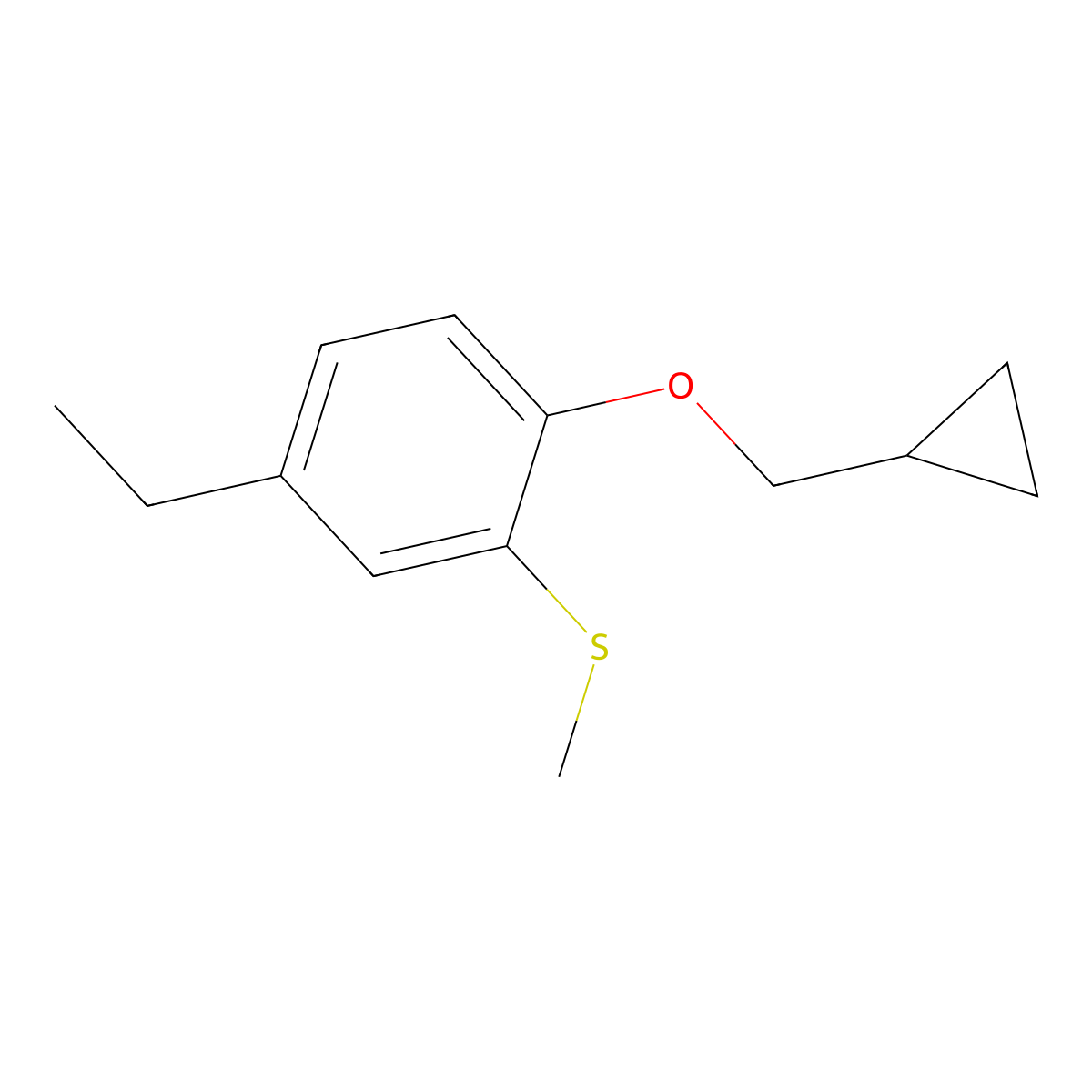(2-(Cyclopropylmethoxy)-5-ethylphenyl)(methyl)sulfane molecular structure, CAS 2921834-75-3
