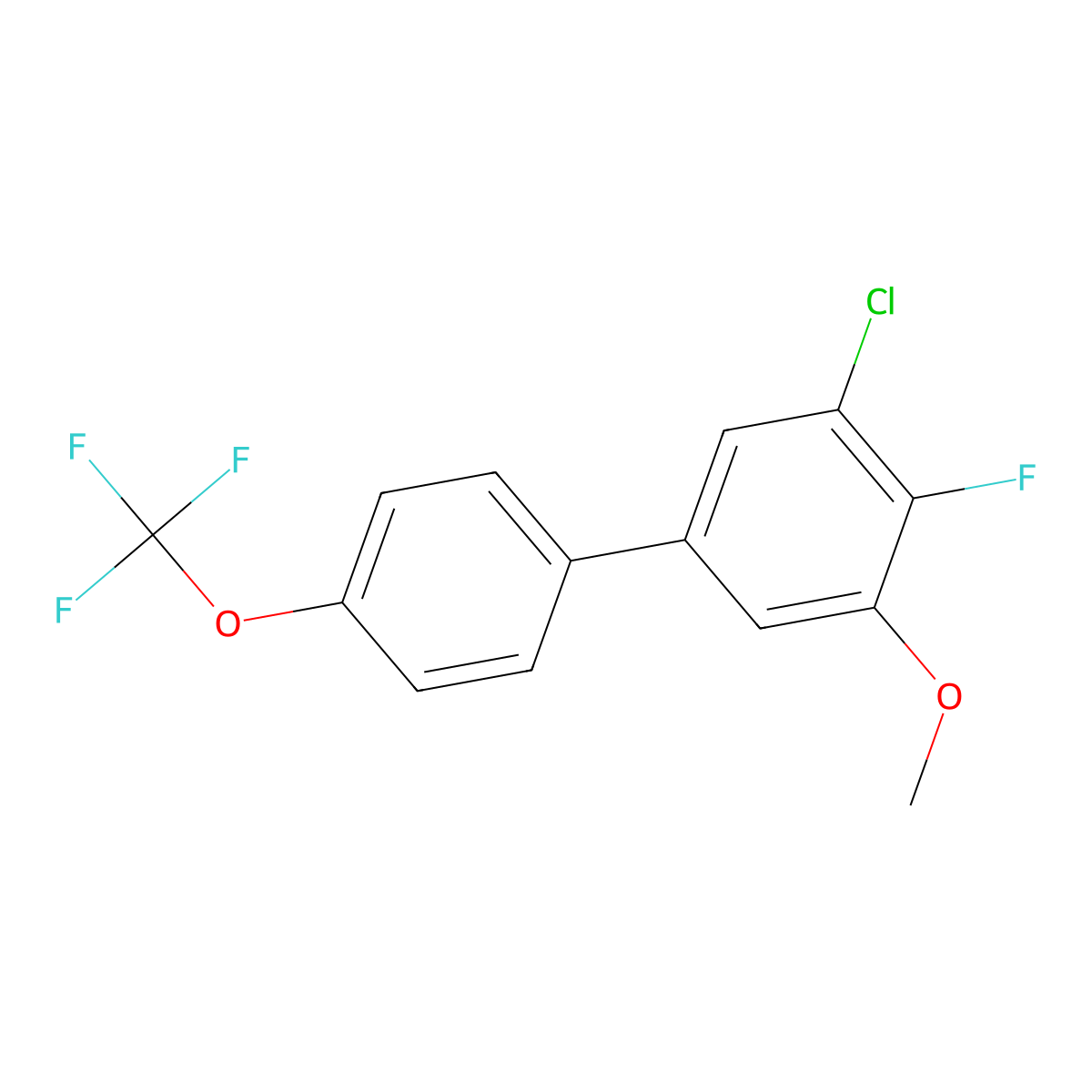 3-Chloro-4-fluoro-5-methoxy-4'-(trifluoromethoxy)-1,1'-biphenyl molecular structure, CAS 2921835-13-2