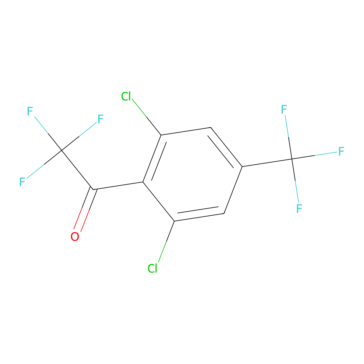 1-(2,6-Dichloro-4-(trifluoromethyl)phenyl)-2,2,2-trifluoroethanone molecular structure, CAS 2921835-75-6