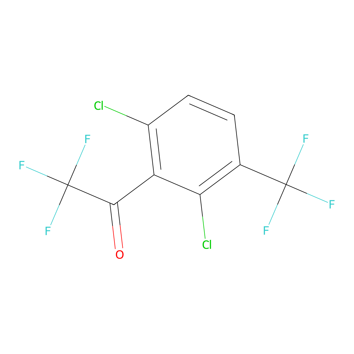 1-(2,6-Dichloro-3-(trifluoromethyl)phenyl)-2,2,2-trifluoroethanone molecular structure, CAS 2921835-85-8