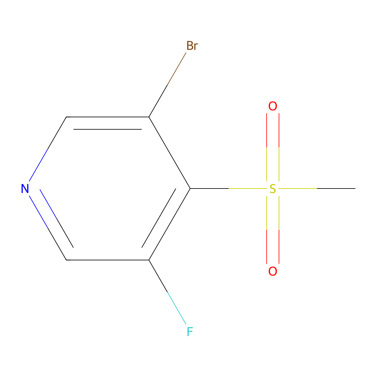 3-Bromo-5-fluoro-4-(methylsulfonyl)pyridine molecular structure, CAS 2921837-06-9
