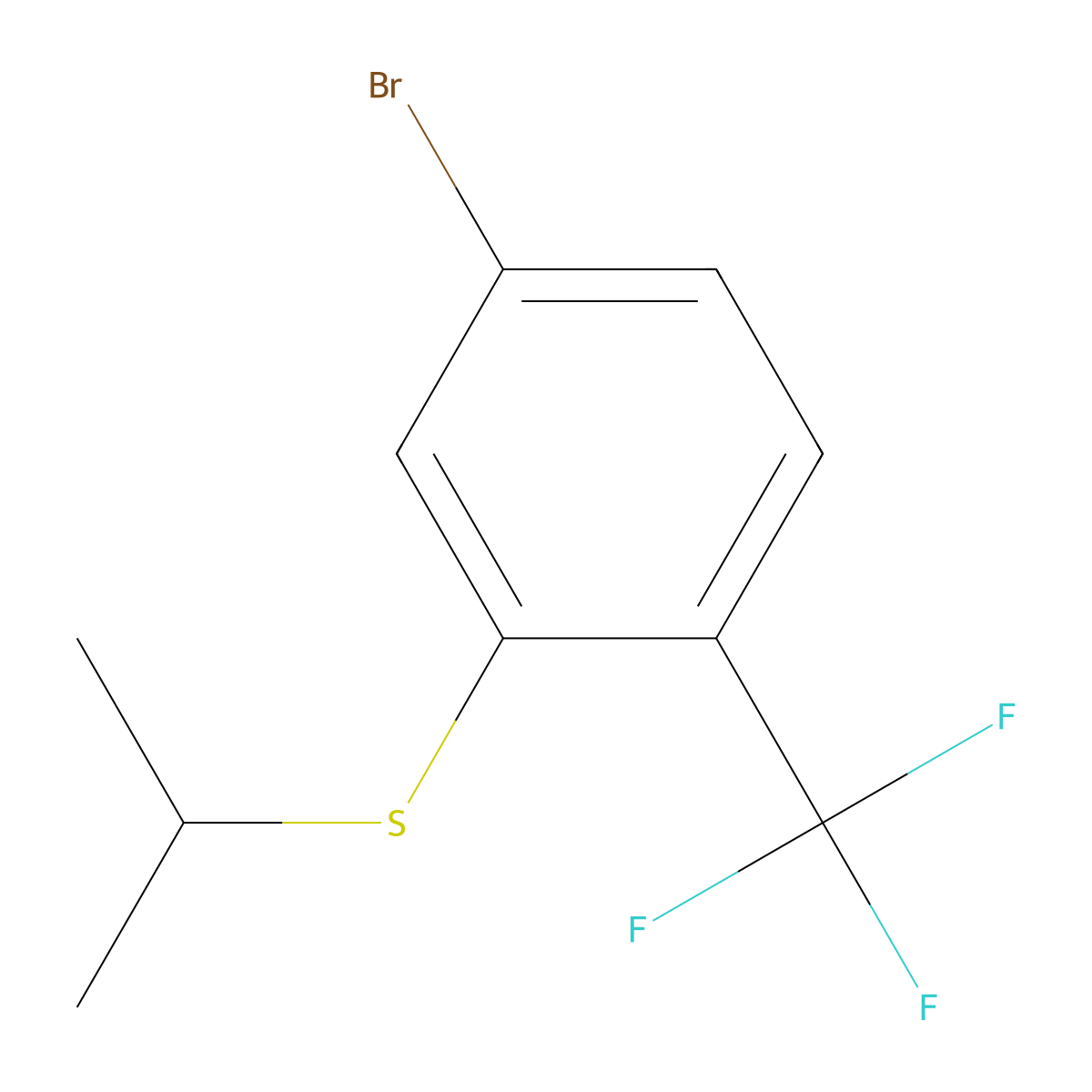 (5-Bromo-2-(trifluoromethyl)phenyl)(isopropyl)sulfane molecular structure, CAS 2921838-17-5
