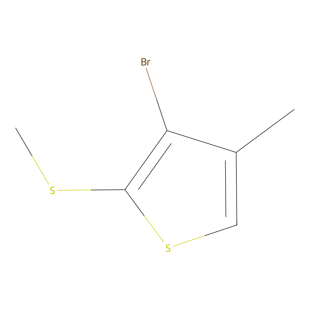 3-Bromo-4-methyl-2-(methylthio)thiophene molecular structure, CAS 2921838-31-3
