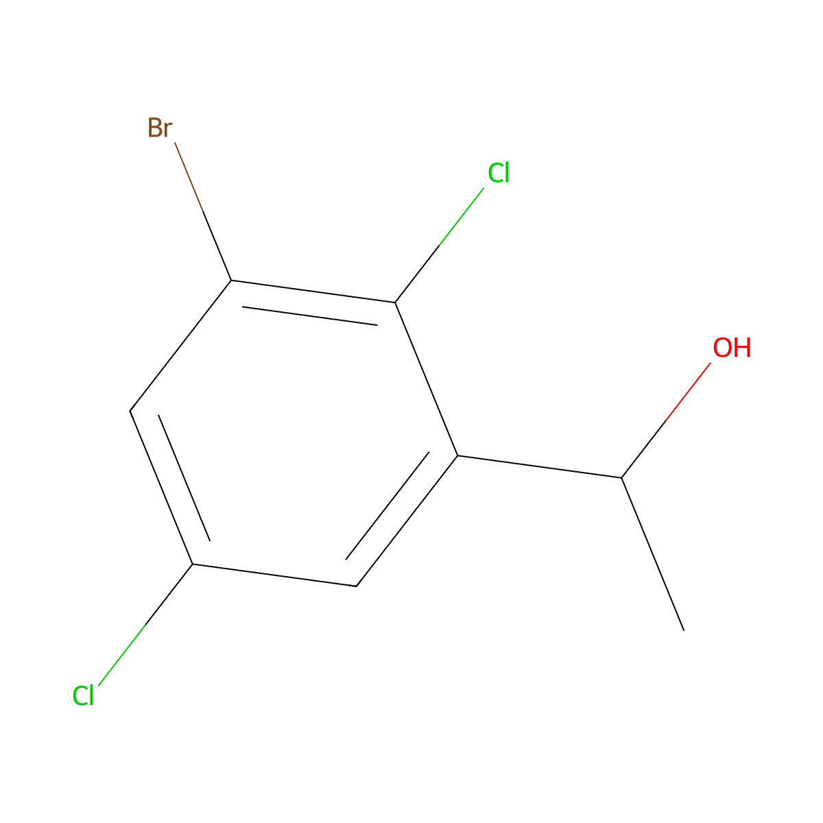 1-(3-Bromo-2,5-dichlorophenyl)ethanol molecular structure, CAS 2921838-57-3