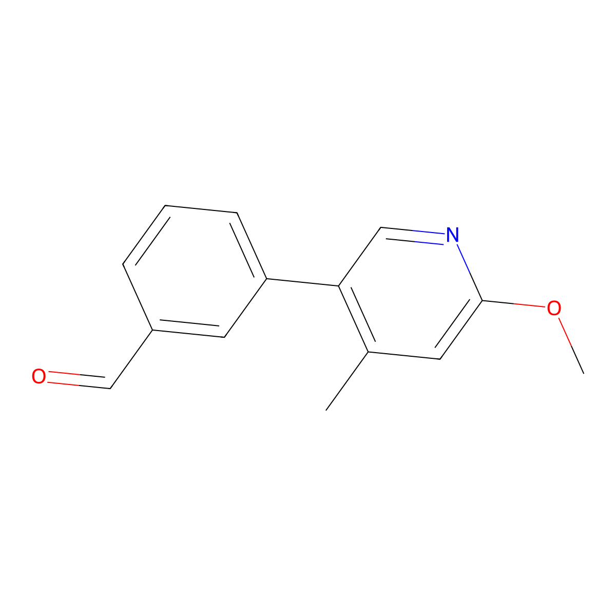 3-(6-Methoxy-4-methylpyridin-3-yl)benzaldehyde molecular structure, CAS 2921838-77-7