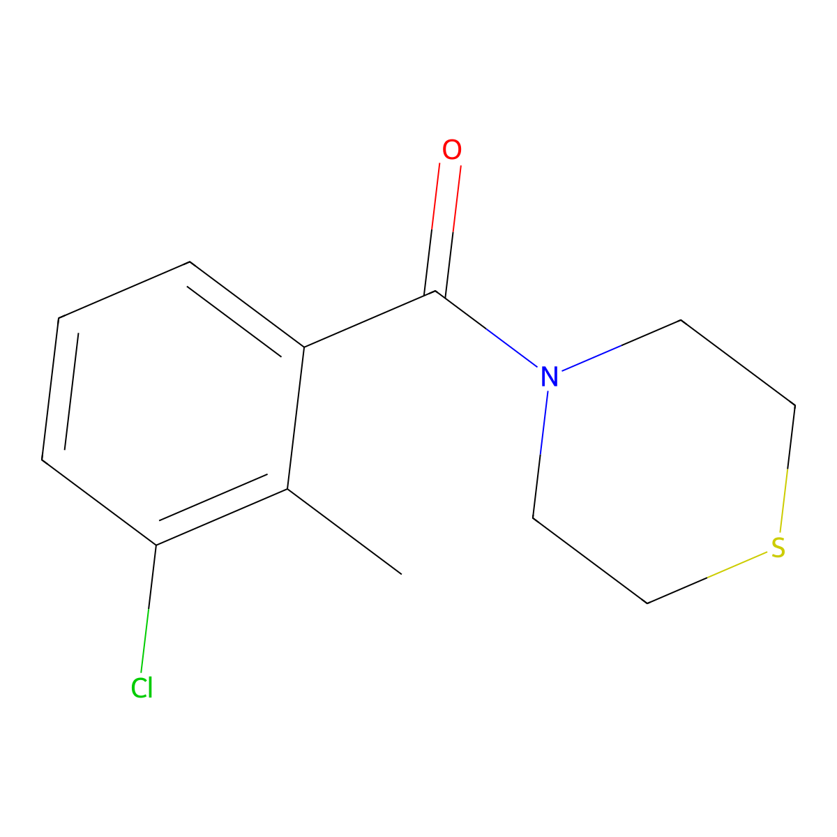 (3-Chloro-2-methylphenyl)(thiomorpholino)methanone molecular structure, CAS 2921838-83-5