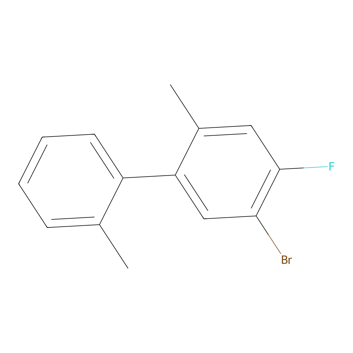 5-Bromo-4-fluoro-2,2'-dimethyl-1,1'-biphenyl molecular structure, CAS 2921839-21-4