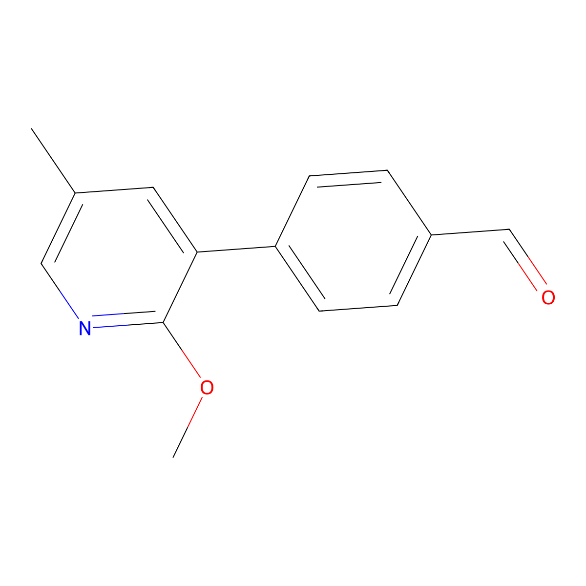 4-(2-Methoxy-5-methylpyridin-3-yl)benzaldehyde molecular structure, CAS 2921839-44-1