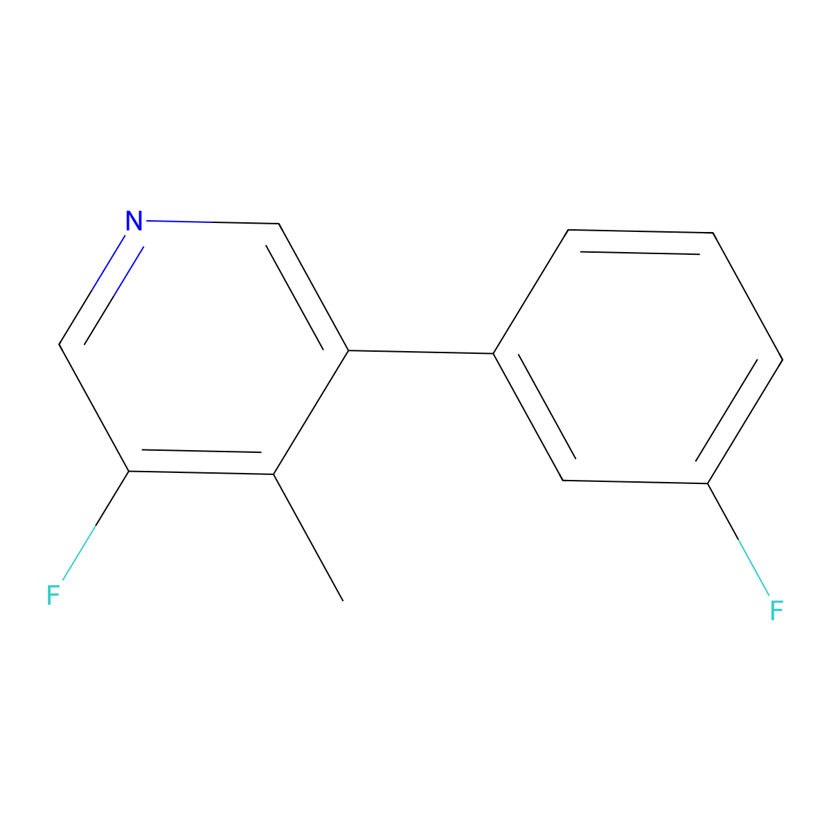 3-Fluoro-5-(3-fluorophenyl)-4-methylpyridine molecular structure, CAS 2921839-50-9