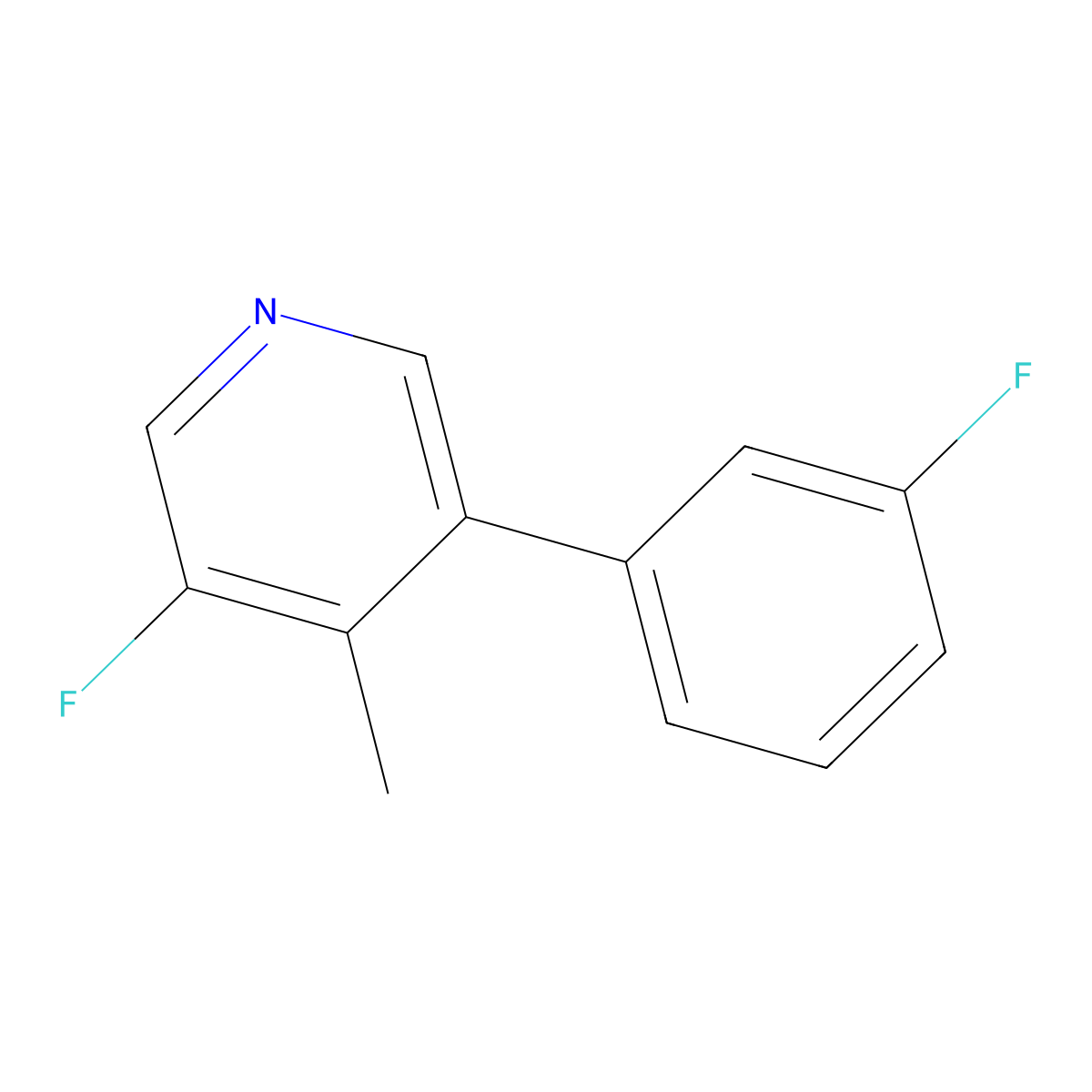 3-Fluoro-5-(3-fluorophenyl)-4-methylpyridine molecular structure, CAS 2921839-50-9