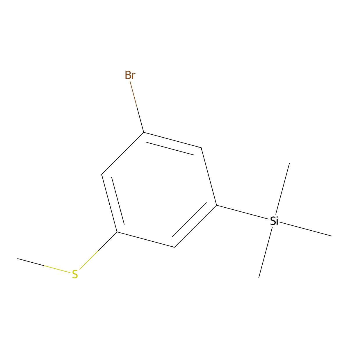 (3-Bromo-5-(methylthio)phenyl)trimethylsilane molecular structure, CAS 2921840-37-9