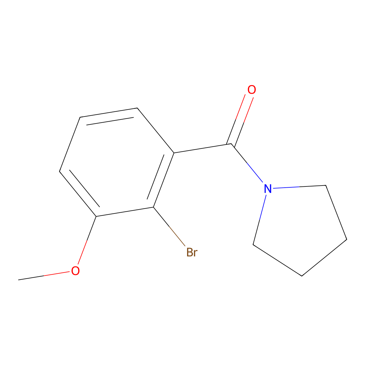 (2-Bromo-3-methoxyphenyl)(pyrrolidin-1-yl)methanone molecular structure, CAS 2921840-57-3