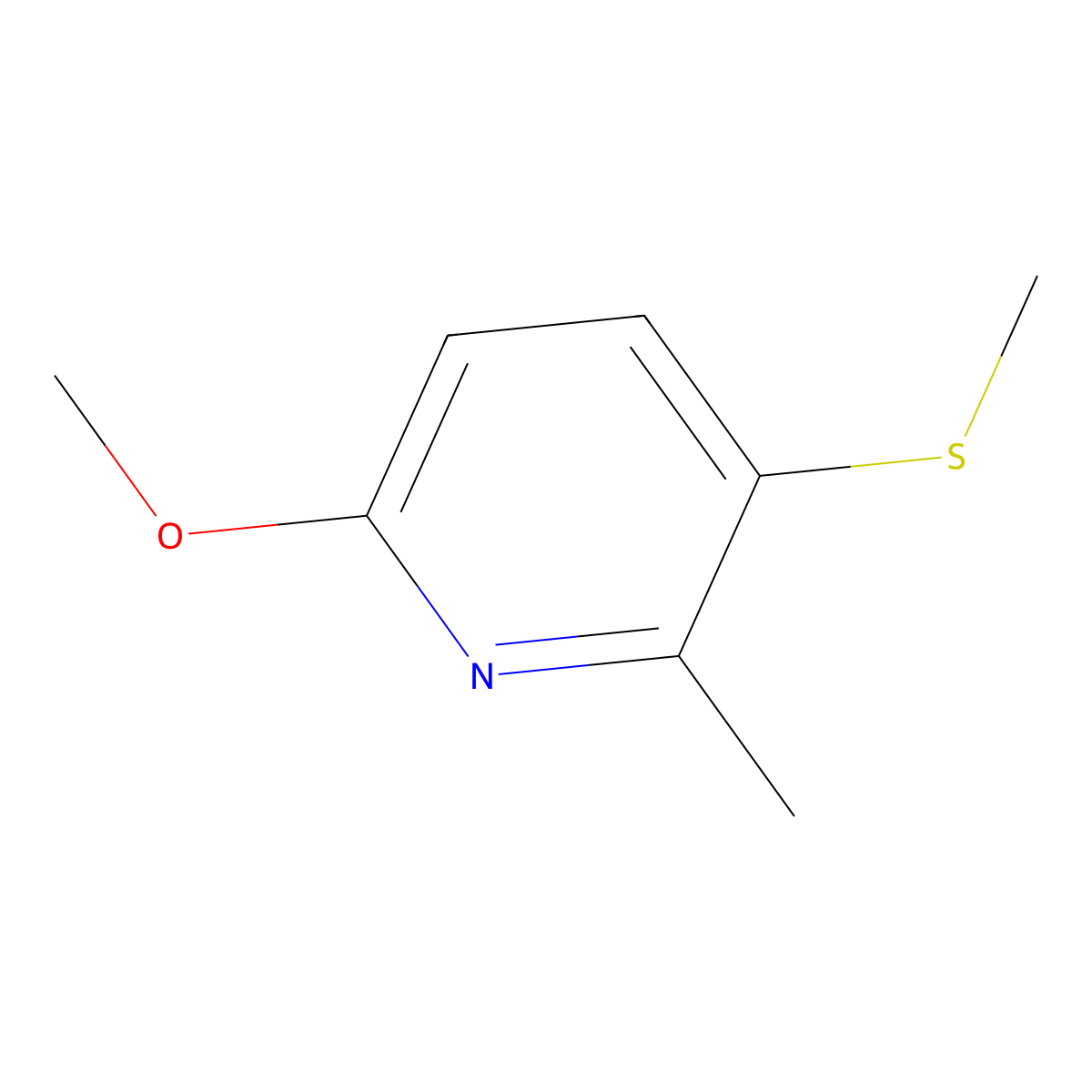 6-Methoxy-2-methyl-3-(methylthio)pyridine molecular structure, CAS 2921840-85-7