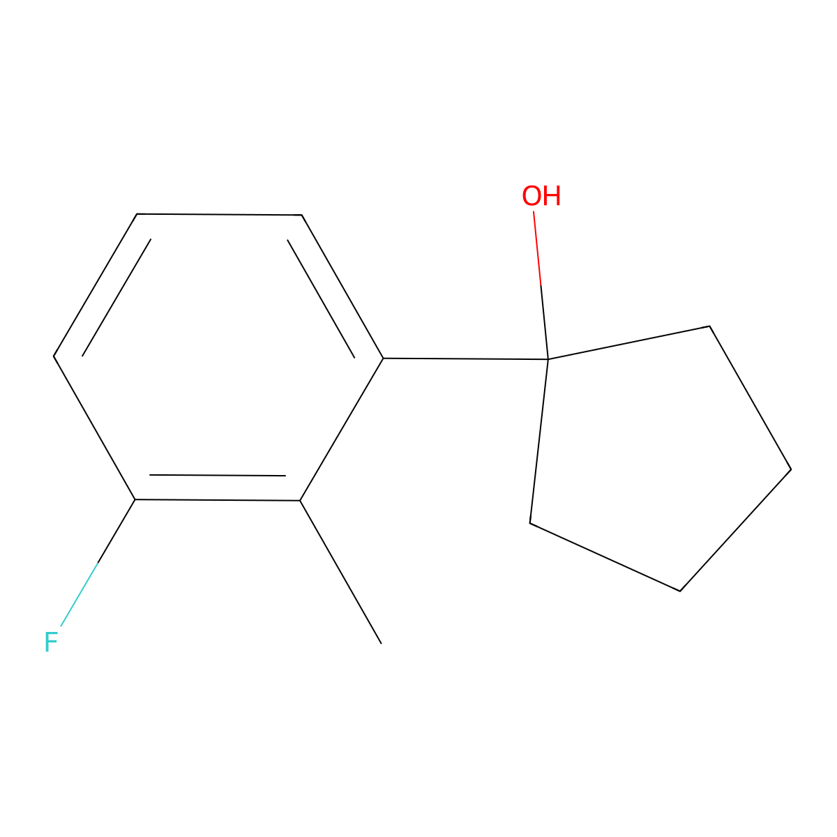 1-(3-Fluoro-2-methylphenyl)cyclopentanol molecular structure, CAS 2921841-24-7