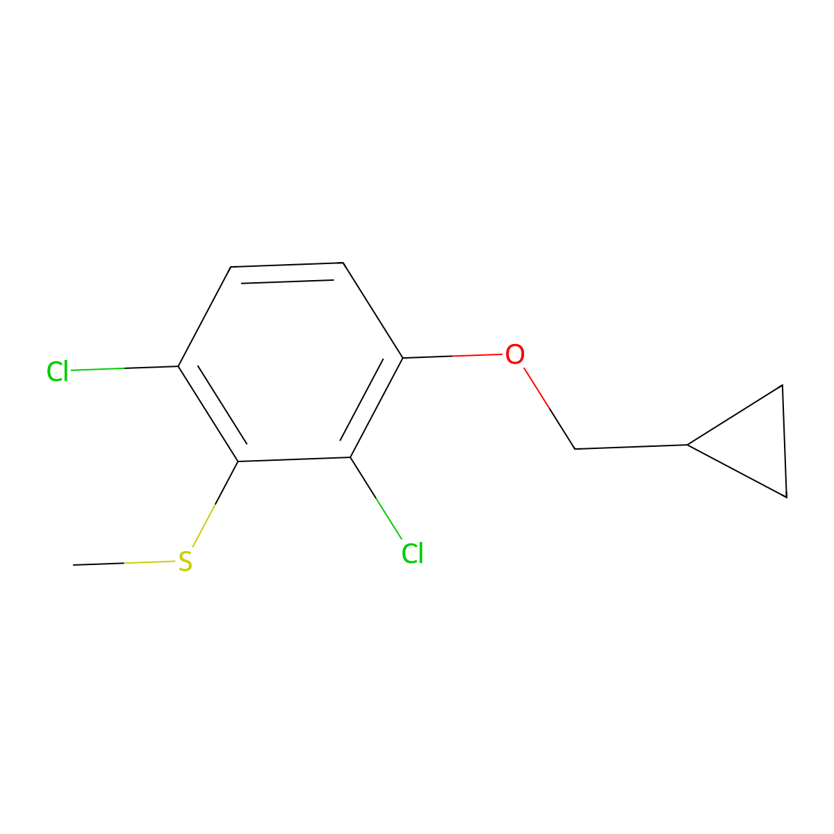 (2,6-Dichloro-3-(cyclopropylmethoxy)phenyl)(methyl)sulfane molecular structure, CAS 2921841-46-3