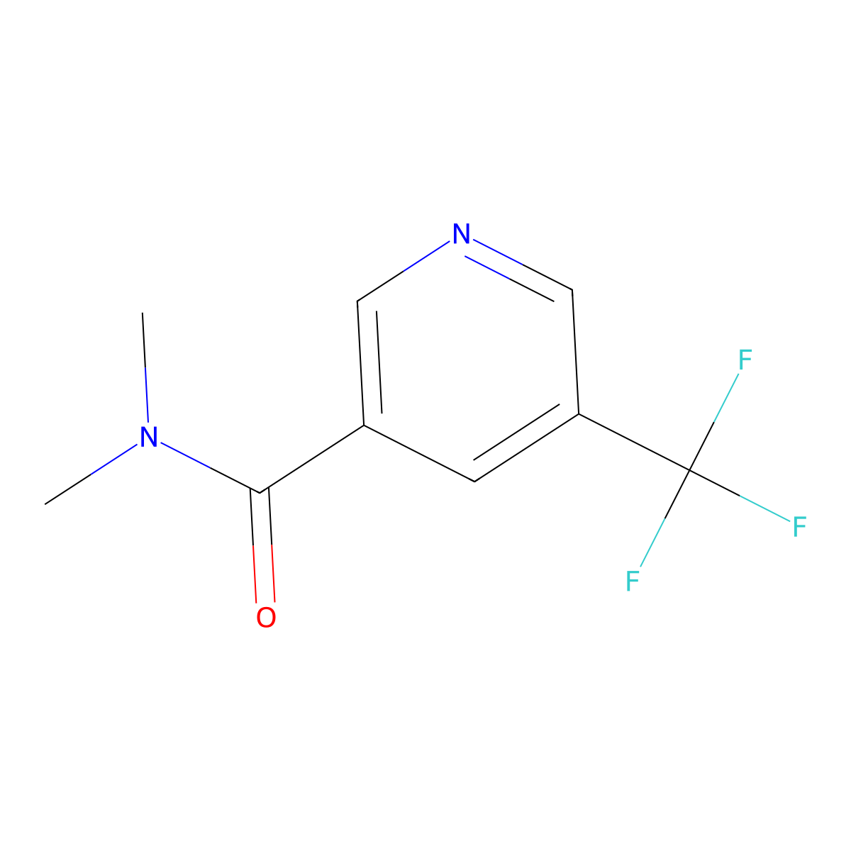 N,N-dimethyl-5-(trifluoromethyl)nicotinamide molecular structure, CAS 2921842-23-9