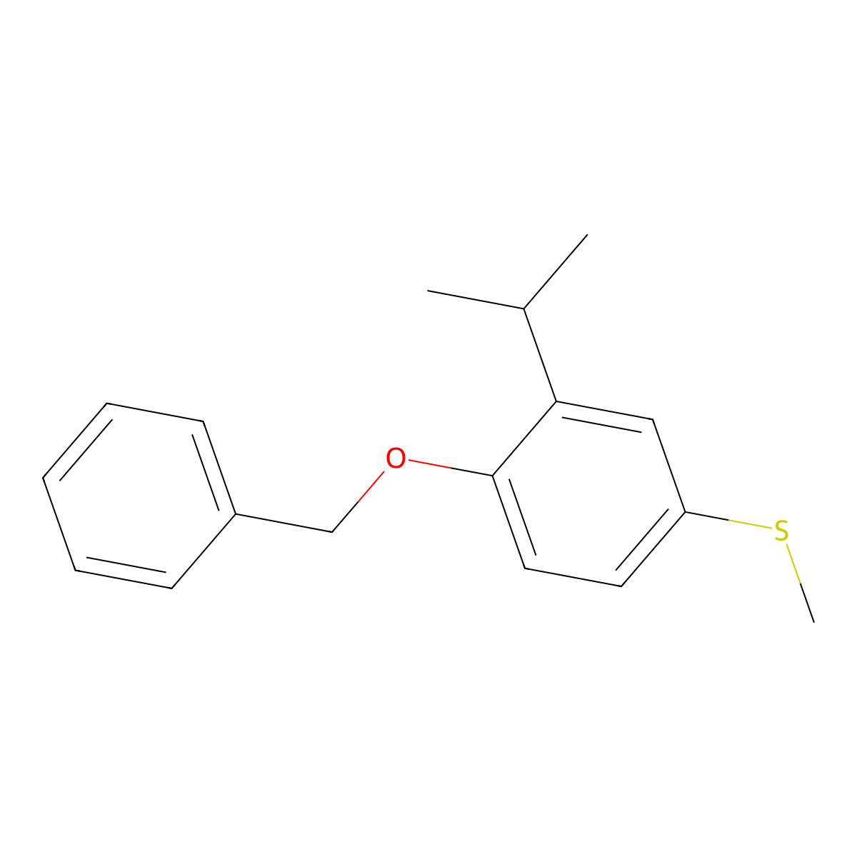 (4-(Benzyloxy)-3-isopropylphenyl)(methyl)sulfane molecular structure, CAS 2921843-83-4