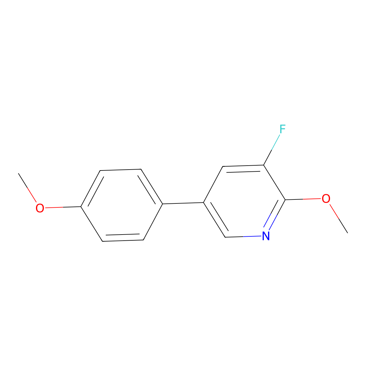 3-Fluoro-2-methoxy-5-(4-methoxyphenyl)pyridine molecular structure, CAS 2921844-75-7