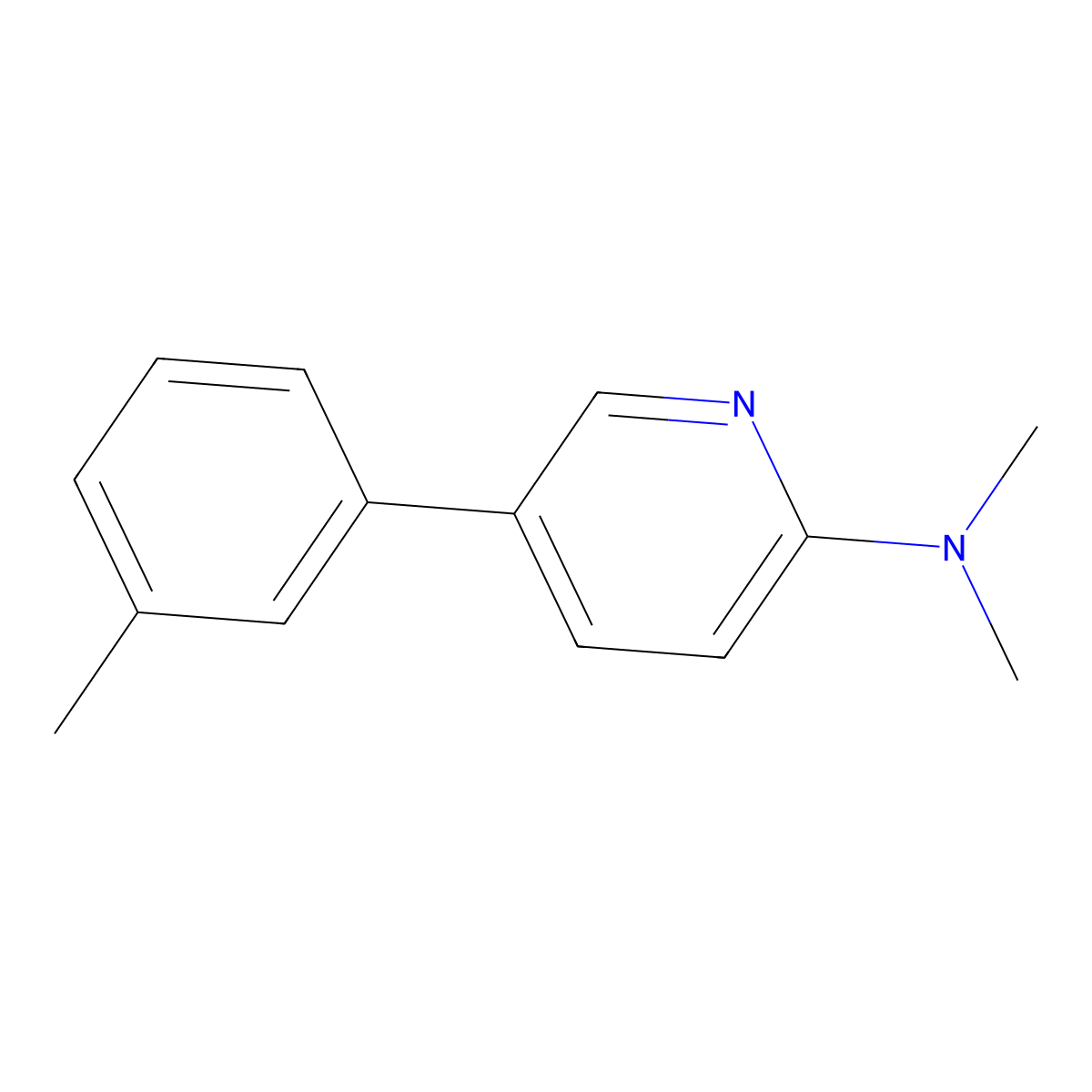 N,N-dimethyl-5-(m-tolyl)pyridin-2-amine molecular structure, CAS 2921844-82-6