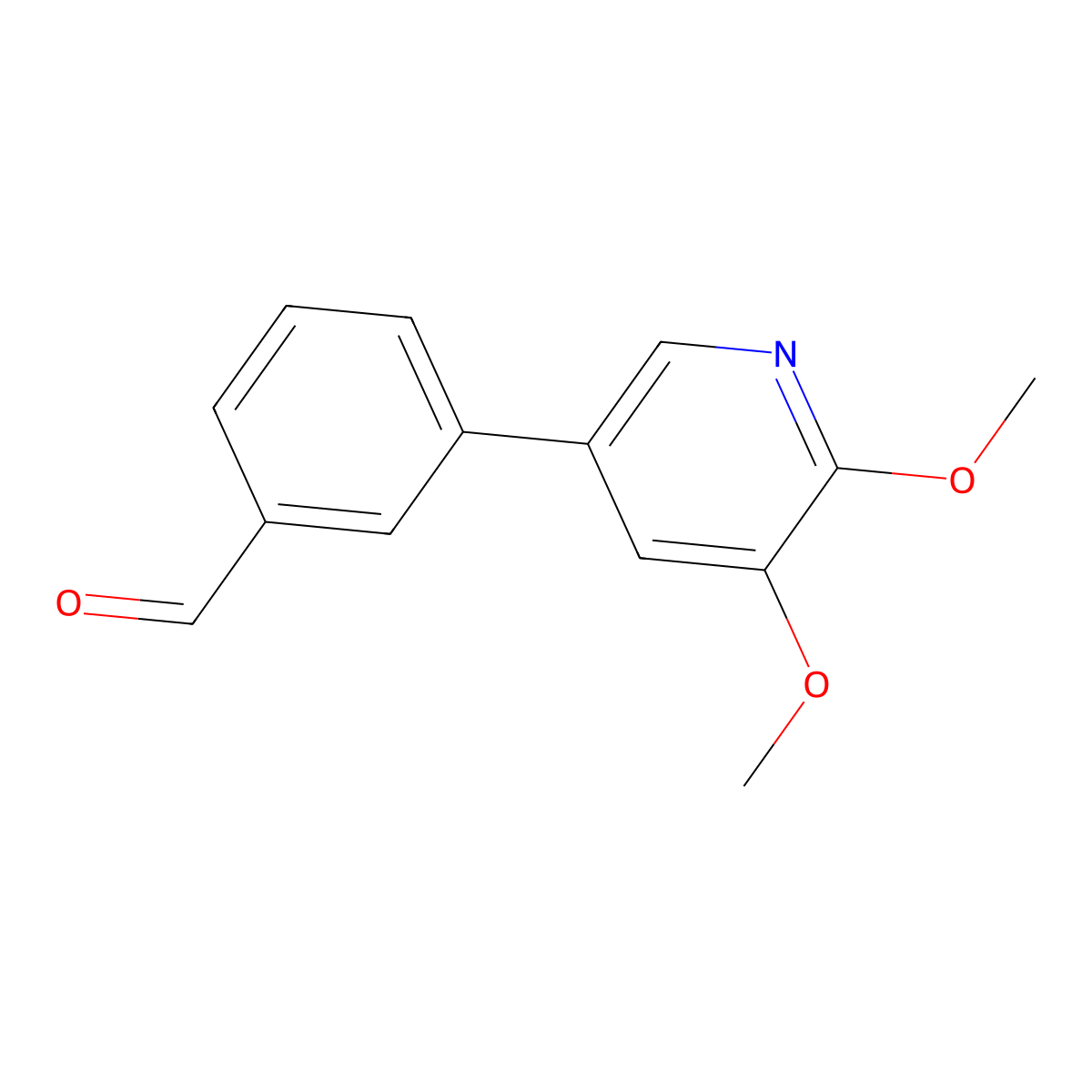3-(5,6-Dimethoxypyridin-3-yl)benzaldehyde molecular structure, CAS 2921844-94-0