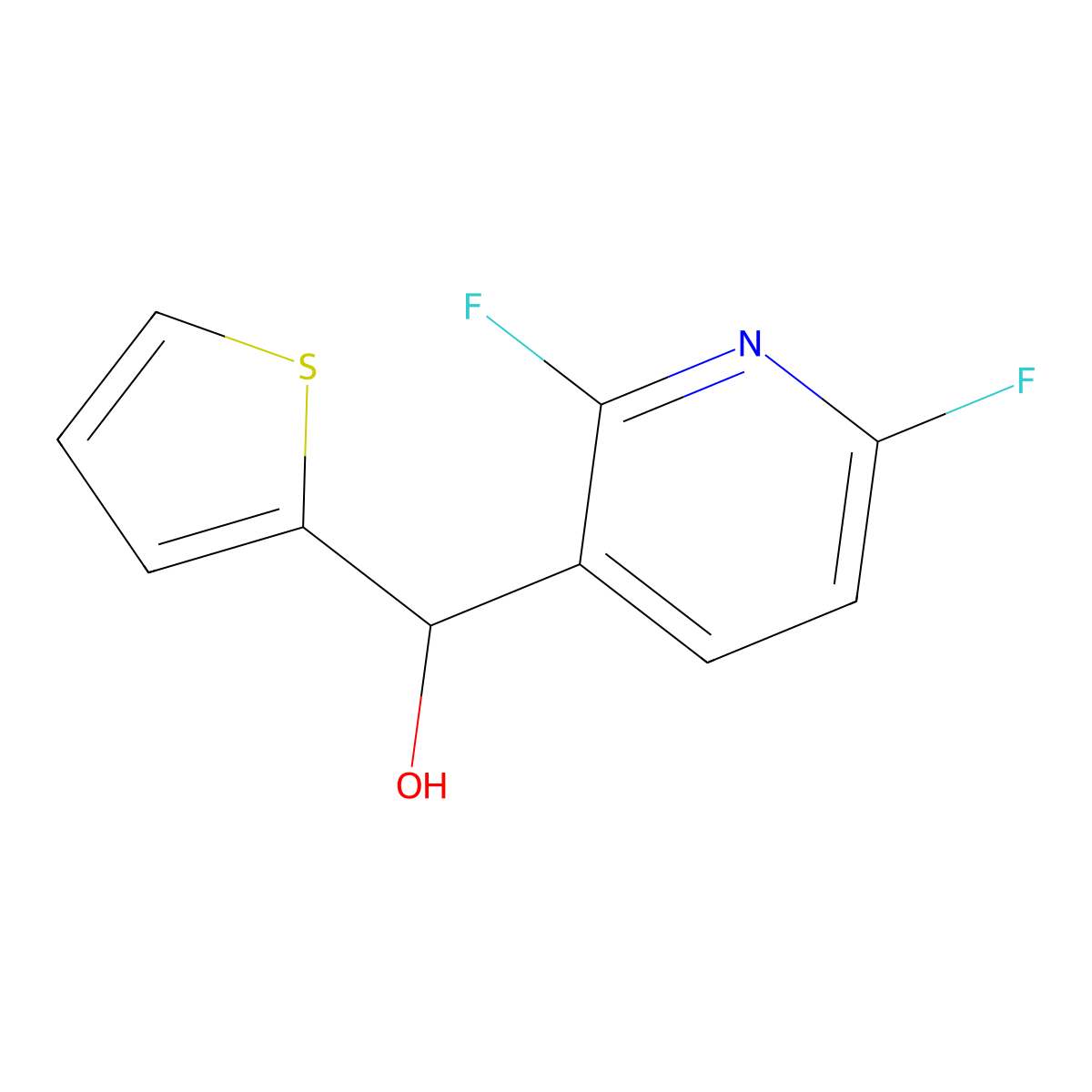 (2,6-Difluoropyridin-3-yl)(thiophen-2-yl)methanol molecular structure, CAS 2921845-11-4