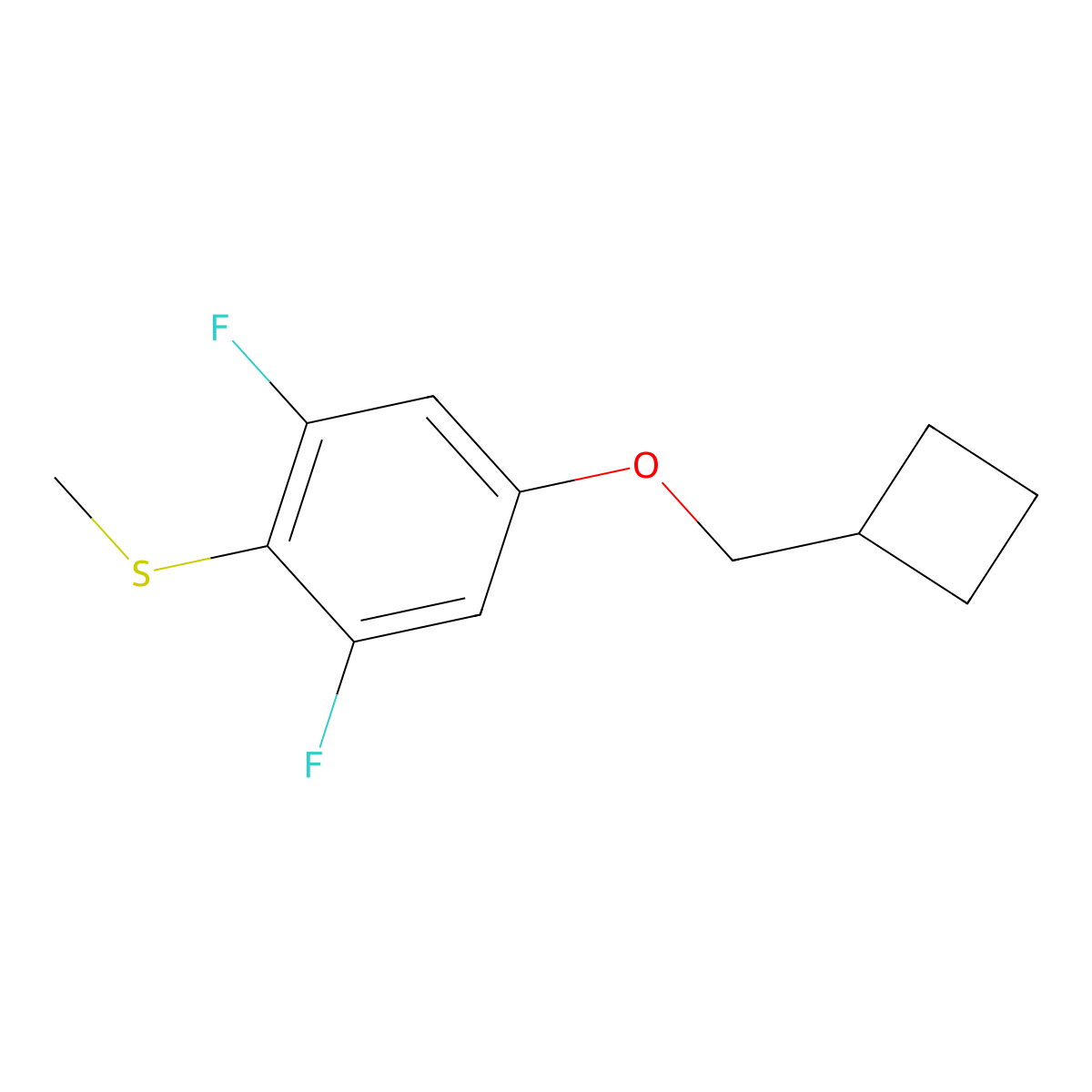 (4-(Cyclobutylmethoxy)-2,6-difluorophenyl)(methyl)sulfane molecular structure, CAS 2921845-56-7