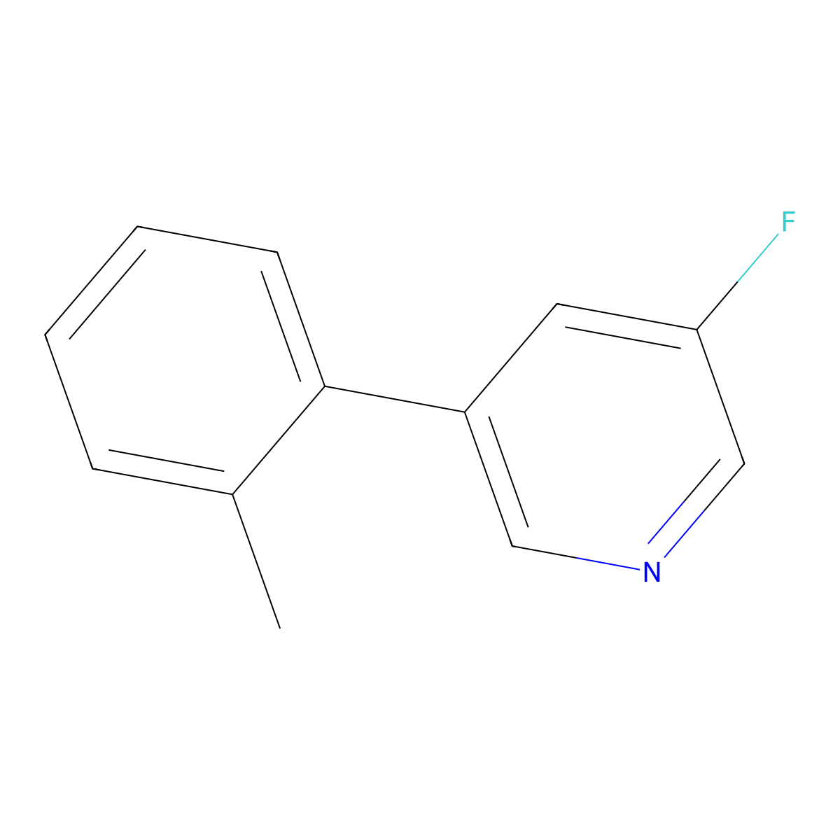 3-Fluoro-5-(o-tolyl)pyridine molecular structure, CAS 2921845-76-1