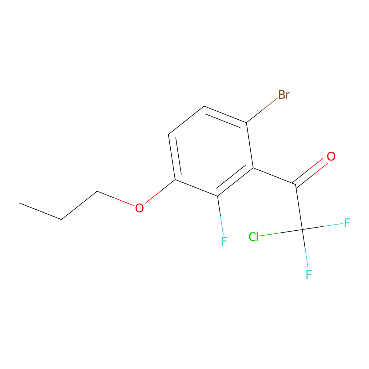 1-(6-Bromo-2-fluoro-3-propoxyphenyl)-2-chloro-2,2-difluoroethanone molecular structure, CAS 2921846-14-0