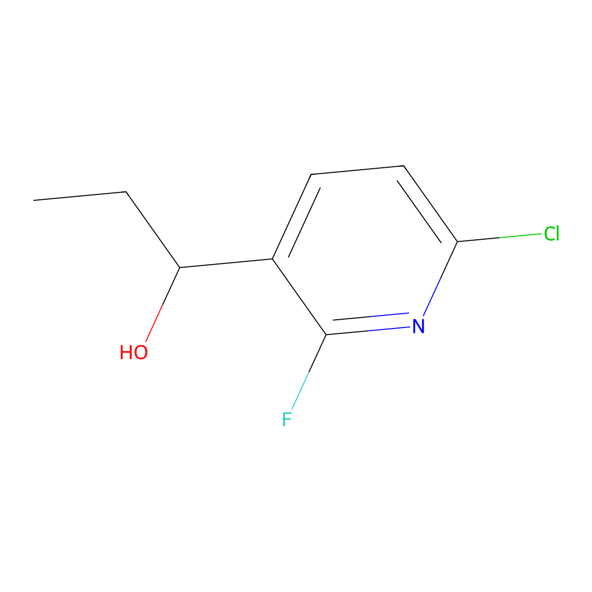 1-(6-Chloro-2-fluoropyridin-3-yl)propan-1-ol molecular structure, CAS 2921846-42-4
