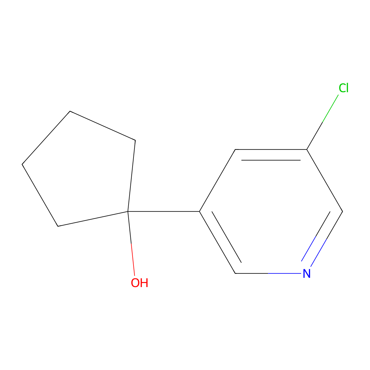 1-(5-Chloropyridin-3-yl)cyclopentanol molecular structure, CAS 2921846-67-3