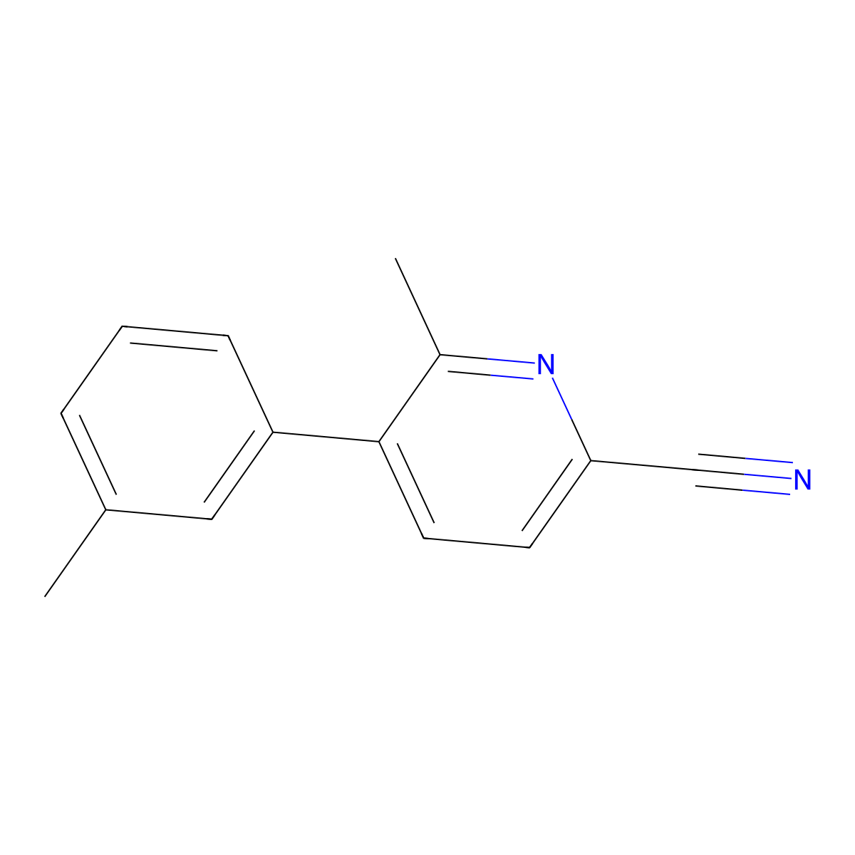 6-Methyl-5-(m-tolyl)picolinonitrile molecular structure, CAS 2921846-81-1