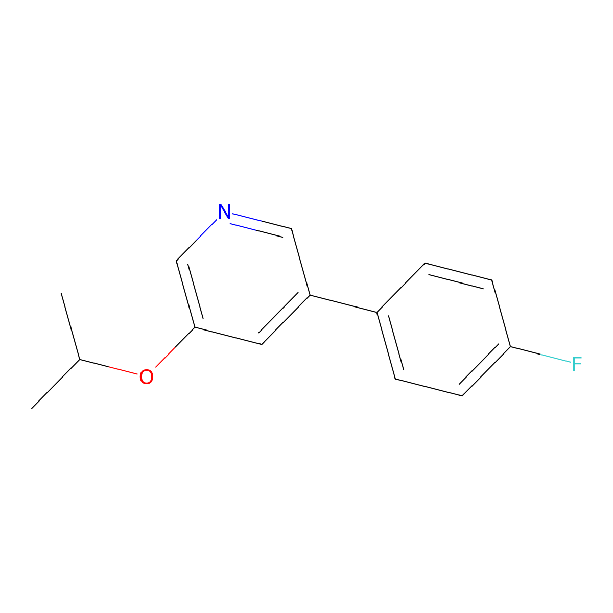 3-(4-Fluorophenyl)-5-isopropoxypyridine molecular structure, CAS 2921847-65-4