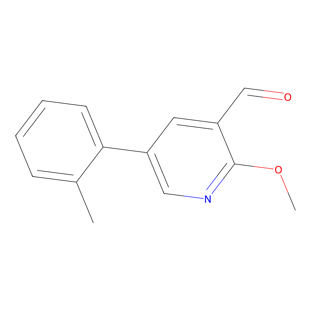 2-Methoxy-5-(o-tolyl)nicotinaldehyde molecular structure, CAS 2921847-98-3