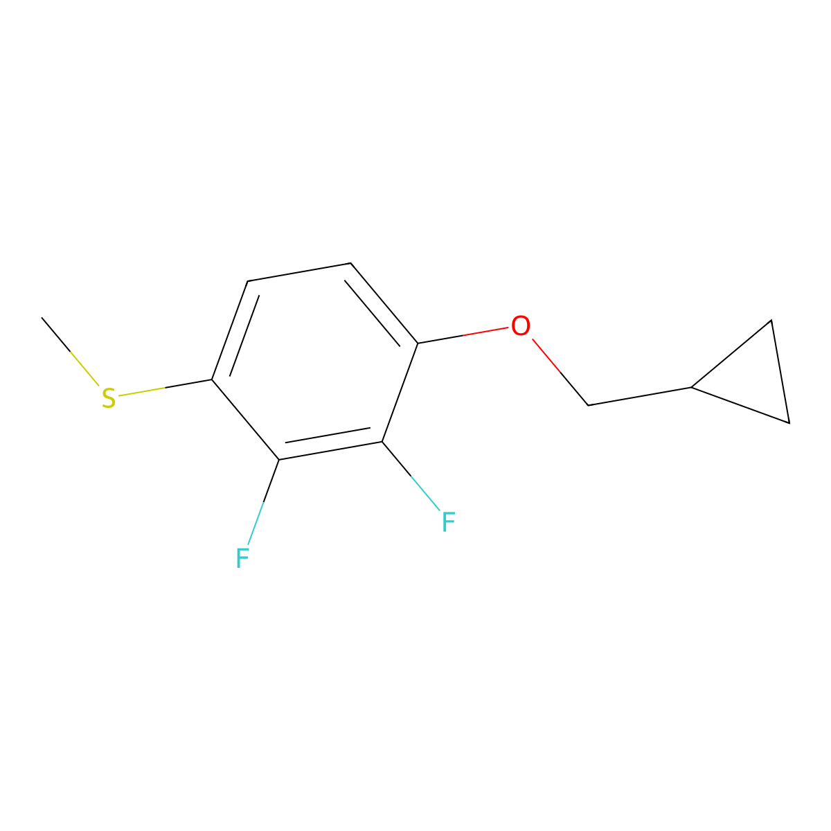 (4-(Cyclopropylmethoxy)-2,3-difluorophenyl)(methyl)sulfane molecular structure, CAS 2921849-15-0