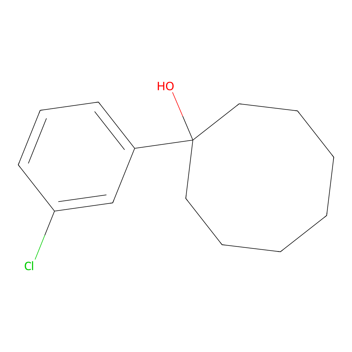 1-(3-Chlorophenyl)cyclooctanol molecular structure, CAS 2921849-32-1