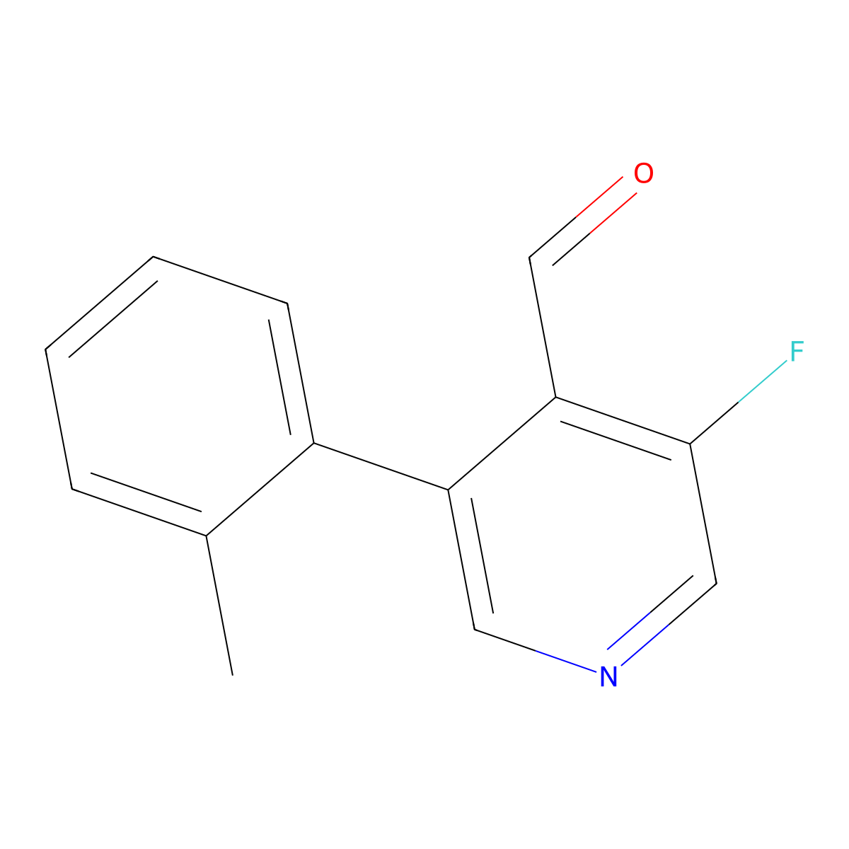 3-Fluoro-5-(o-tolyl)isonicotinaldehyde molecular structure, CAS 2921849-43-4