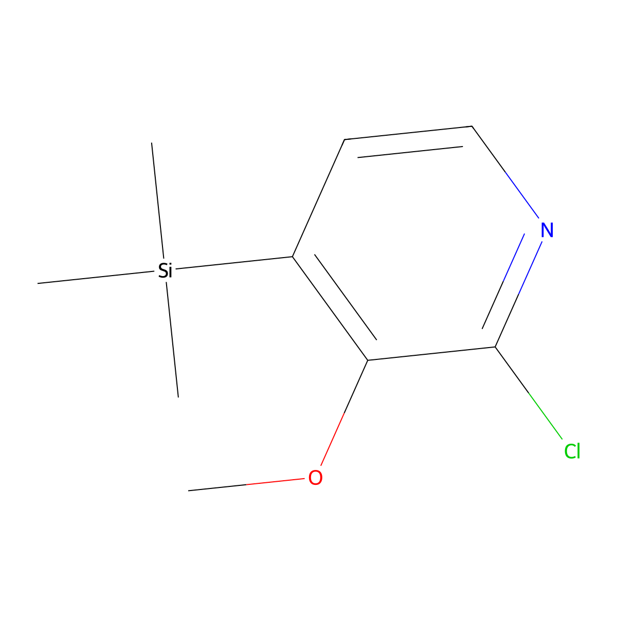 2-Chloro-3-methoxy-4-(trimethylsilyl)pyridine molecular structure, CAS 2921850-41-9