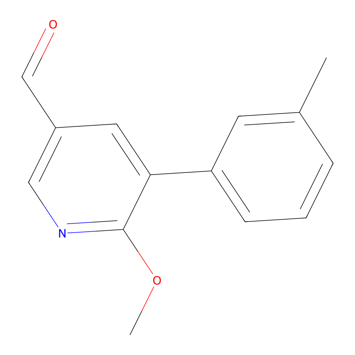 6-Methoxy-5-(m-tolyl)nicotinaldehyde molecular structure, CAS 2921850-99-7