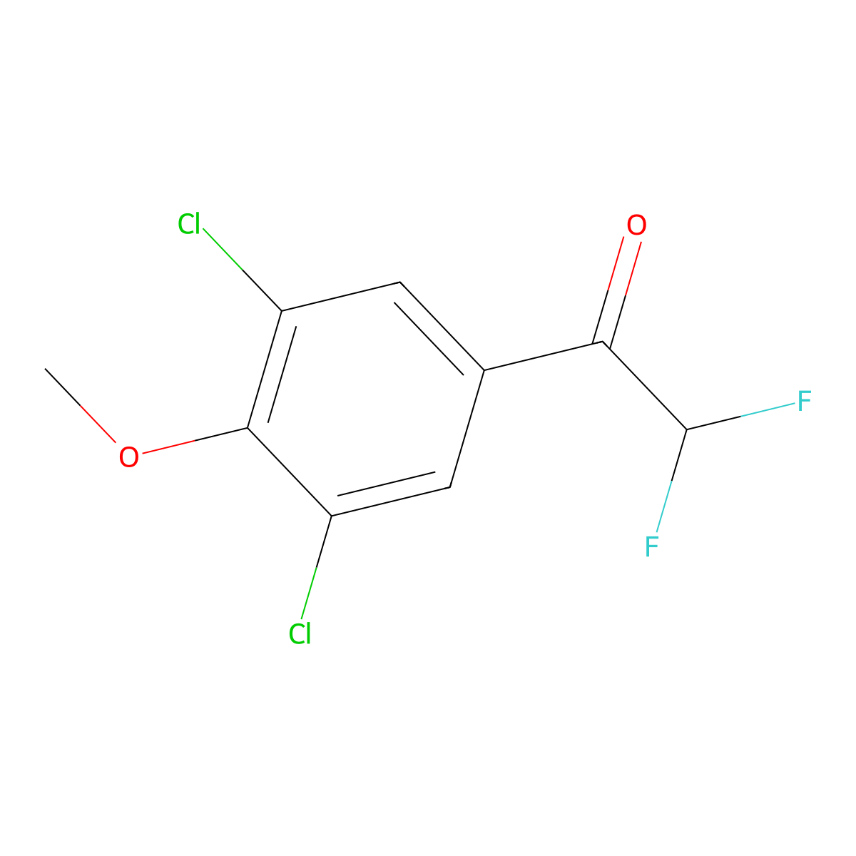 1-(3,5-Dichloro-4-methoxyphenyl)-2,2-difluoroethanone molecular structure, CAS 2921851-00-3