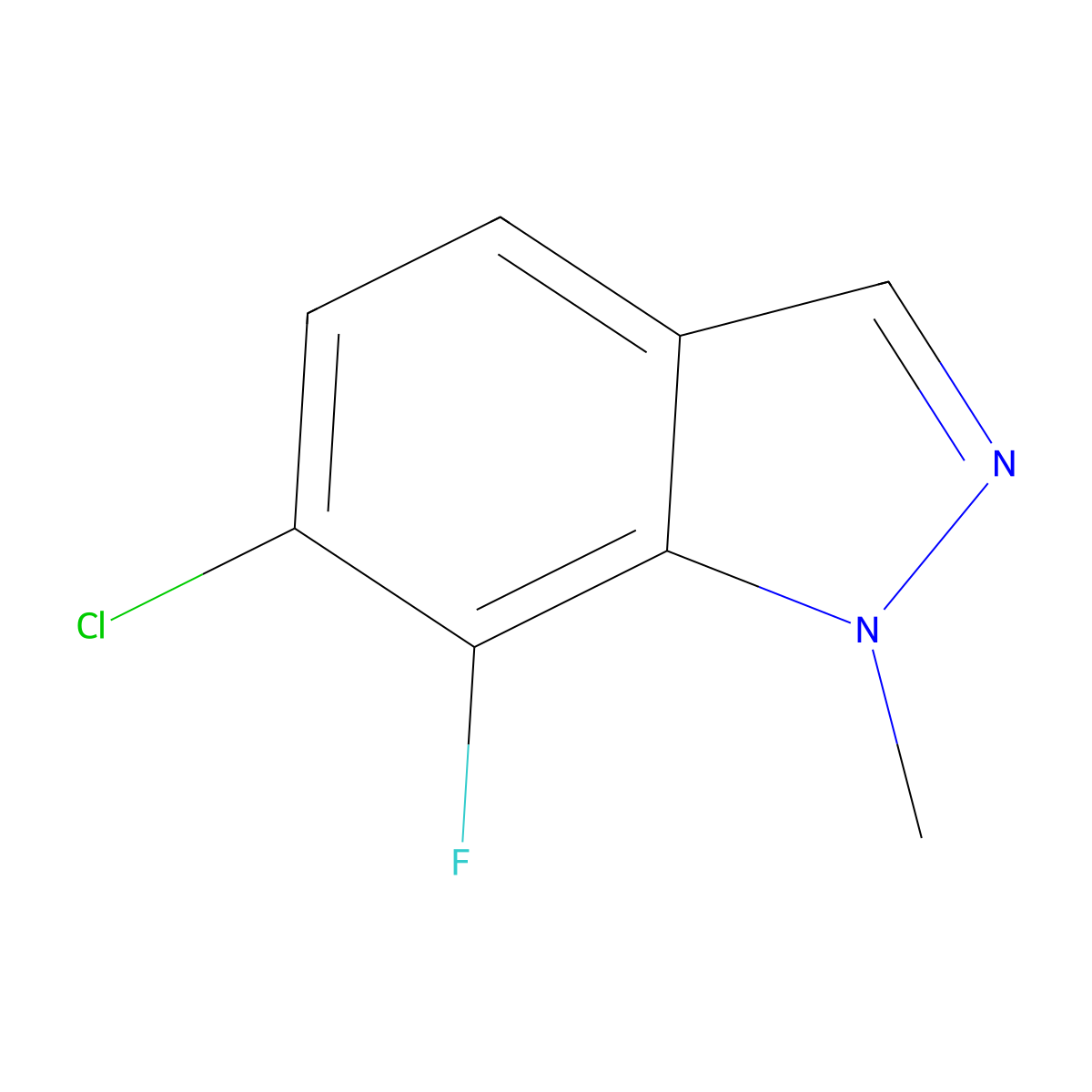 6-chloro-7-fluoro-1-methyl-1H-indazole molecular structure, CAS 2921851-90-1