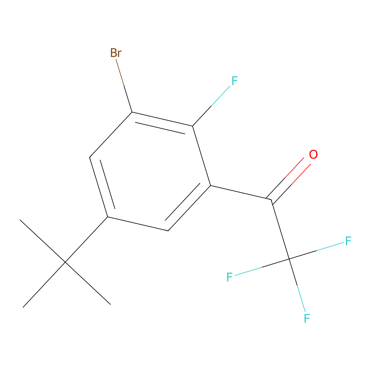 1-(3-Bromo-5-(tert-butyl)-2-fluorophenyl)-2,2,2-trifluoroethanone molecular structure, CAS 2921852-00-6