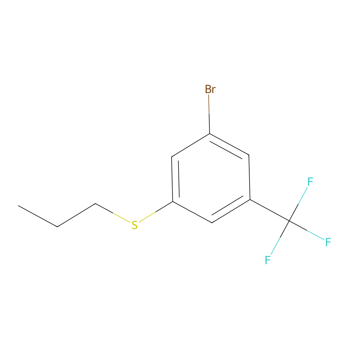 (3-Bromo-5-(trifluoromethyl)phenyl)(propyl)sulfane molecular structure, CAS 2921852-13-1