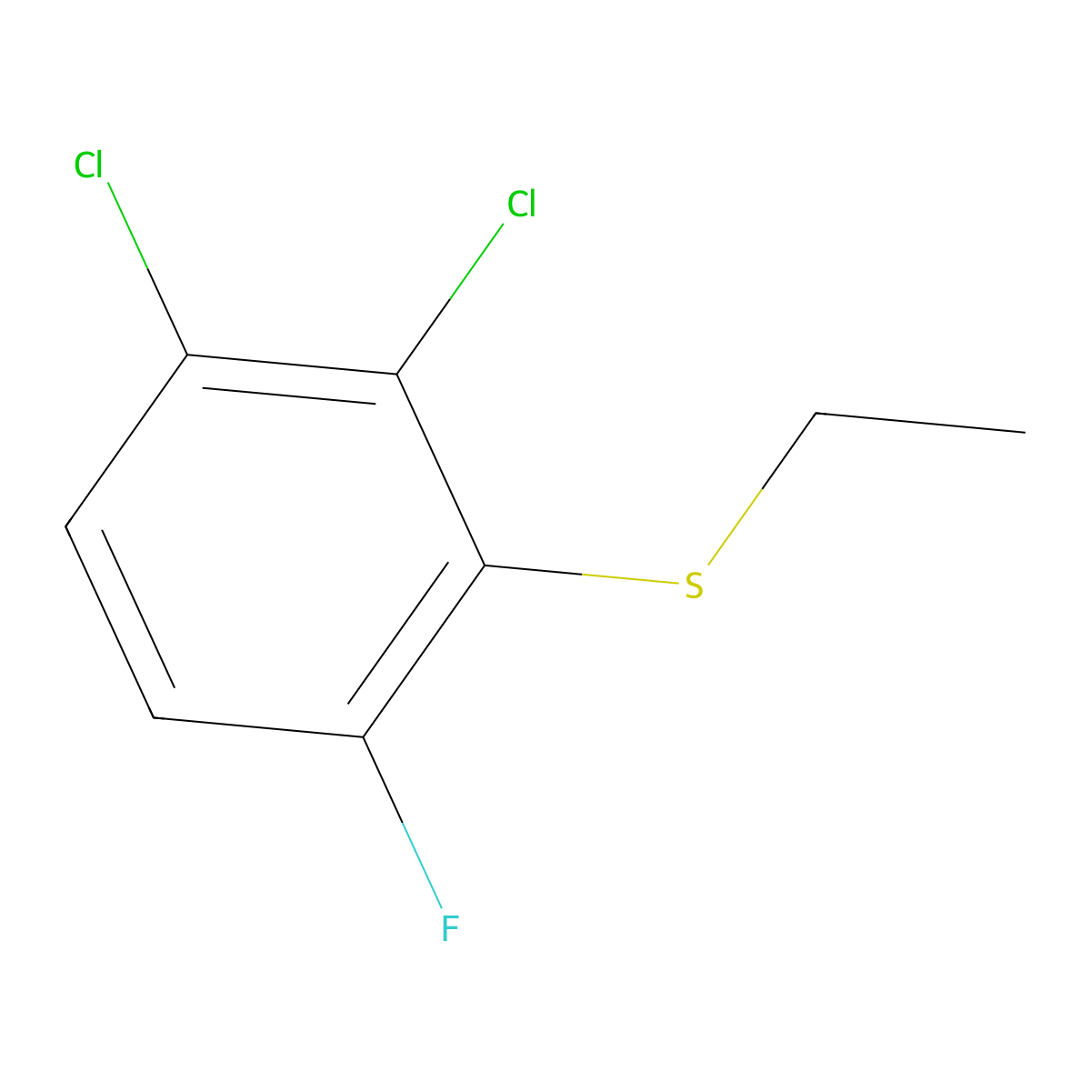 (2,3-Dichloro-6-fluorophenyl)(ethyl)sulfane molecular structure, CAS 2921852-35-7