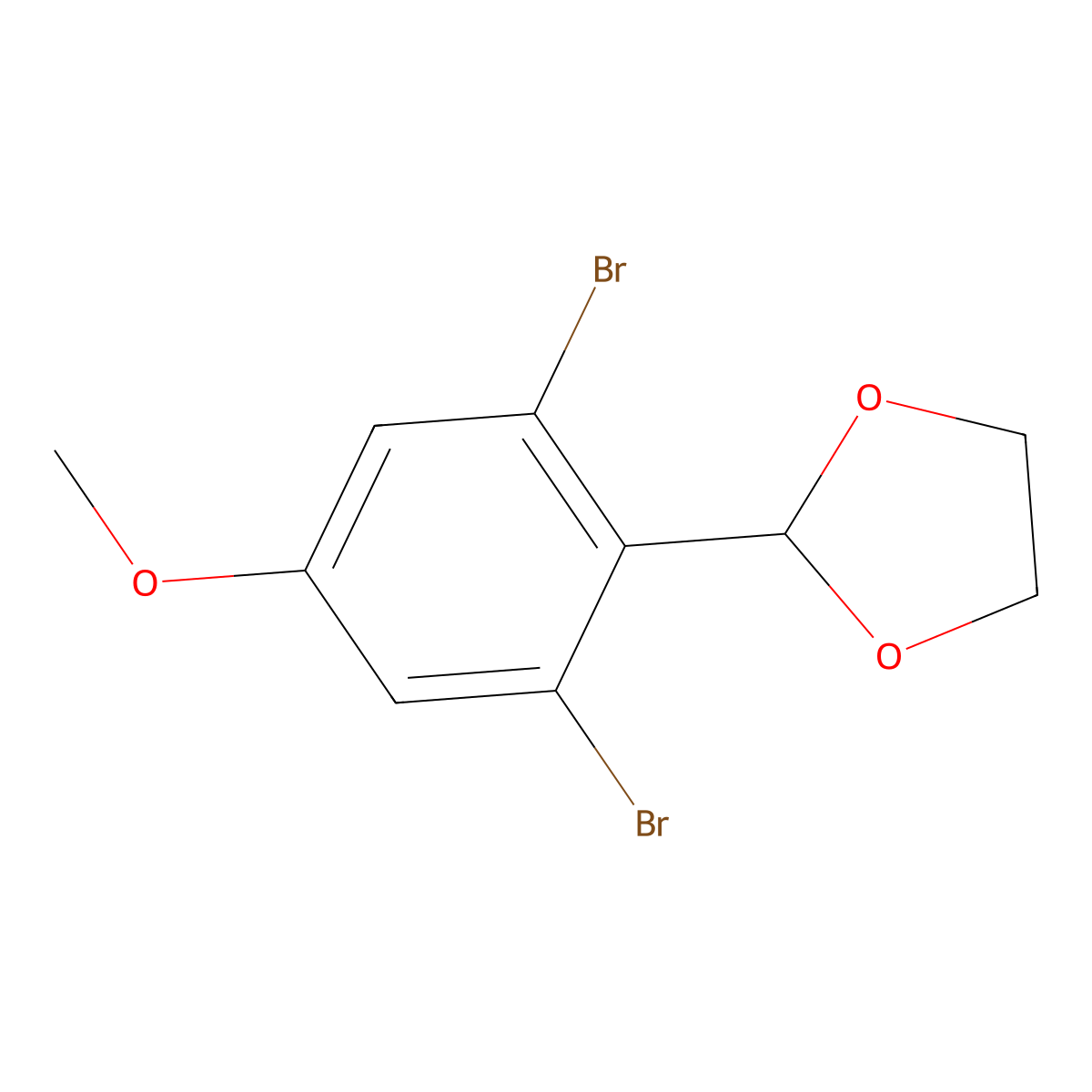 2-(2,6-Dibromo-4-methoxyphenyl)-1,3-dioxolane molecular structure, CAS 2921852-40-4